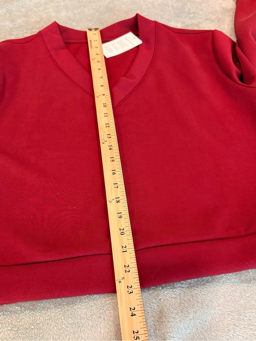 A New Day Womens Small Maroon V Neck Pullover Sweatshirt NWT Relaxed Fit - Picture 9 of 12